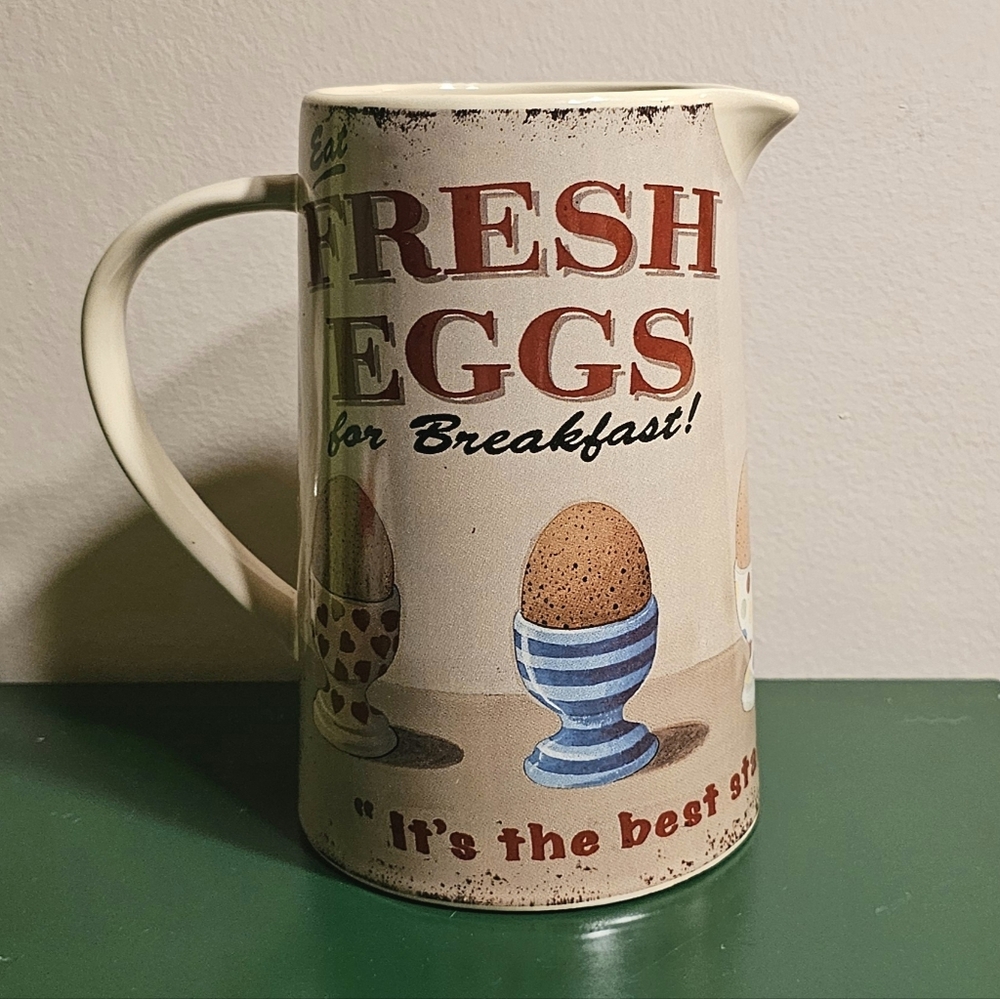 Vintagw Martin Wiscombe FRESH EGGS Ceramic Large Jug - 800ml